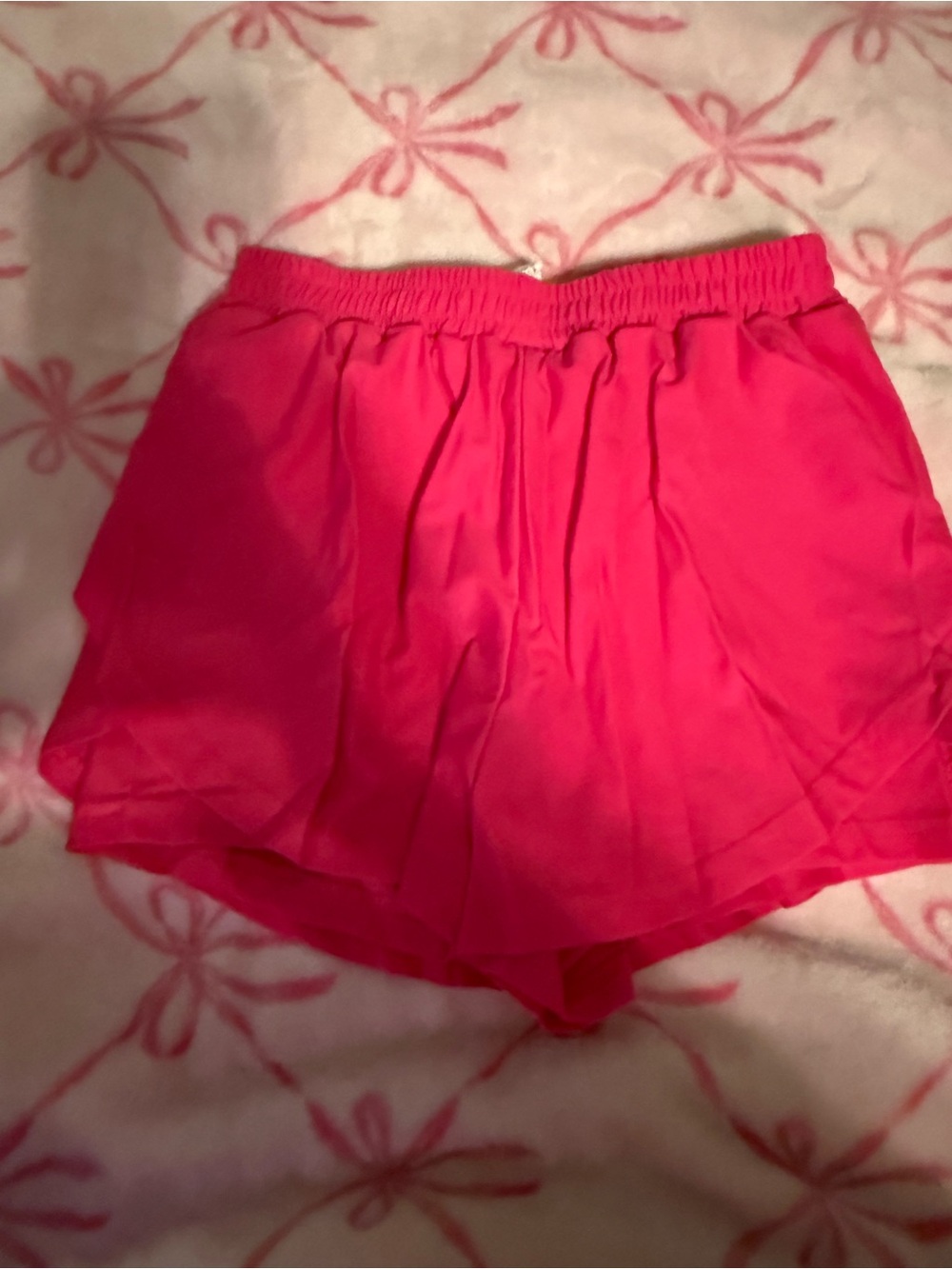 SHEIN Bright Hot Pink Elastic-Waist Girls' Shorts